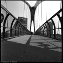 The new bridge for pedestrians, Milano Portello, black and white, fotografo milano